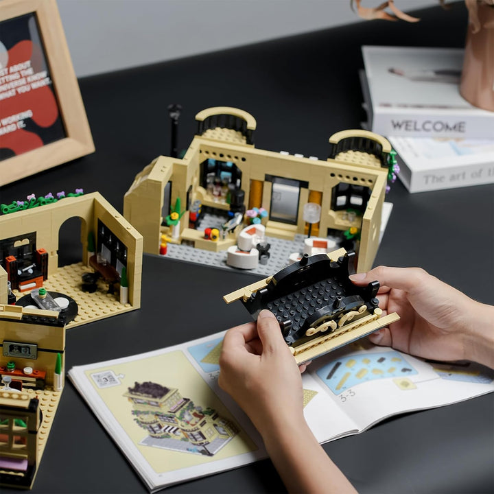 ENJBRICK Blumen Stadt Kaffeehaus Bausatz Kompatibel mit Lego für Adutls, Architektur Bauhaus Kit für