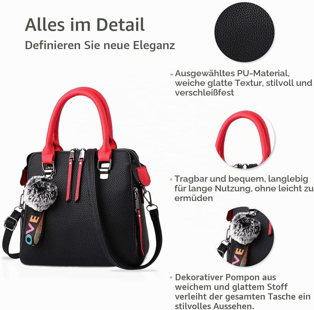 NICOLE &amp; DORIS Mode Handtaschen Damen Taschen Elegant Shopper Tote Leder Schultertasche Frauen Umhän