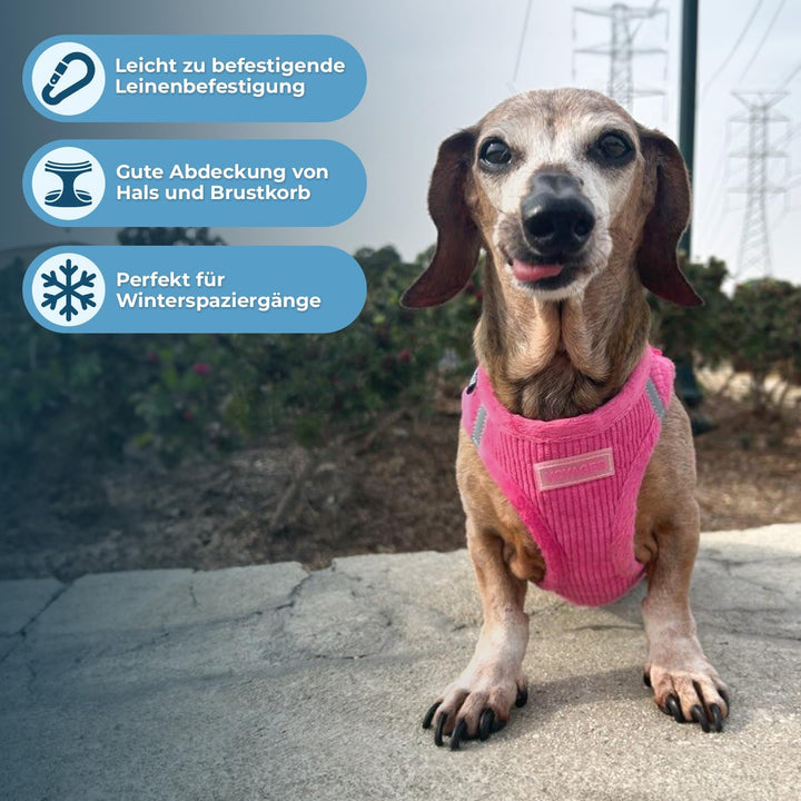Voyager Step-in Plush Dog Harness - Soft Plush Step In Vest Harness for Small and Medium Dogs by Bes