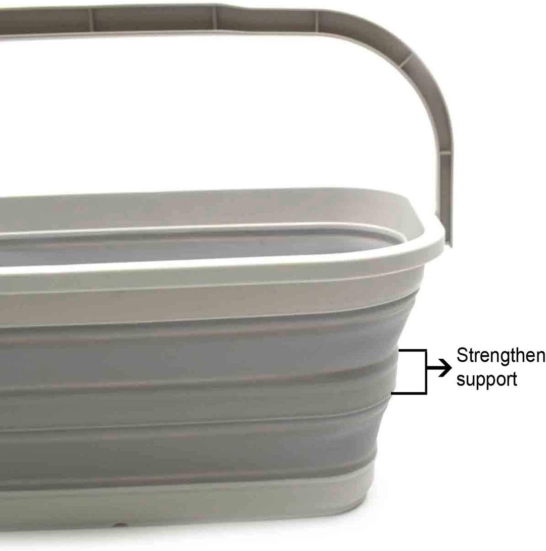 SAMMART 11,6L zusammenklappbarer Eimer (Grau, 1) Grau 1, Grau 1