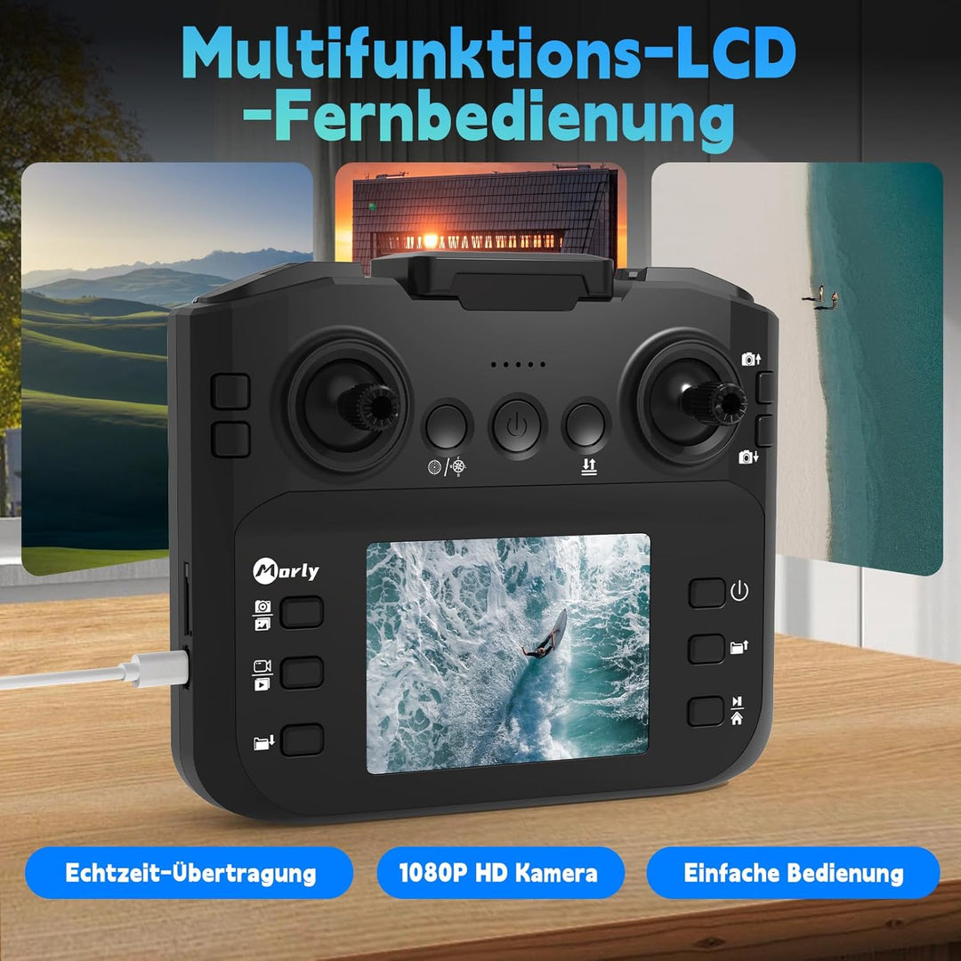 Drohne mit 4K Kamera Mini Drohne Mit LCD Fernbedienung 3D-Rollen Wiederaufladbare LCD-Fernbedienung