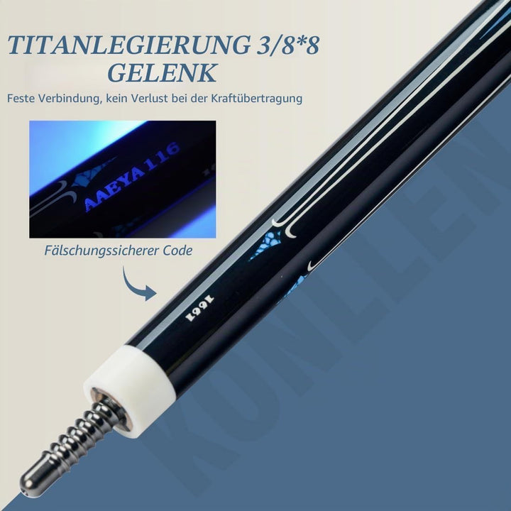 KONLLEN Carbon Fiber Pool Queue Wrapless Dragon Professional (Full Carbon Technology Low Deflection