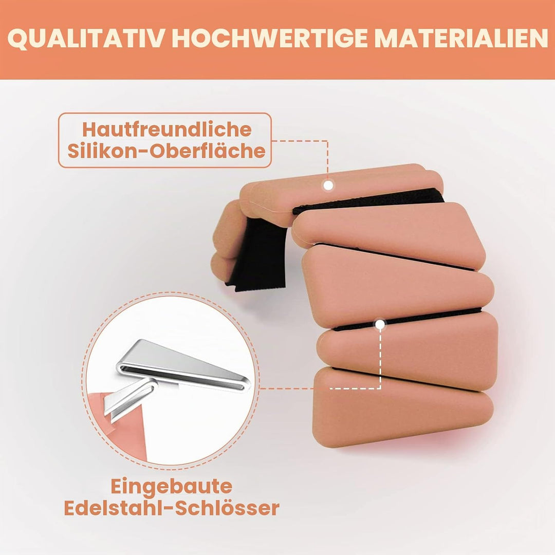 Handgelenkgewichte 2er Set, verstellbare Silikon-Workout-Gewichte für Frauen und Männer, tragbare Kn
