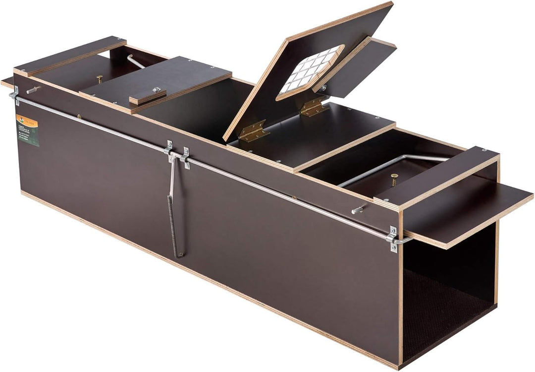 123jagd Katzenfalle Lebendfalle 100 x 25 x 27 cm Holz Marderfalle mit Lockmittel Tierfalle Lockstoff