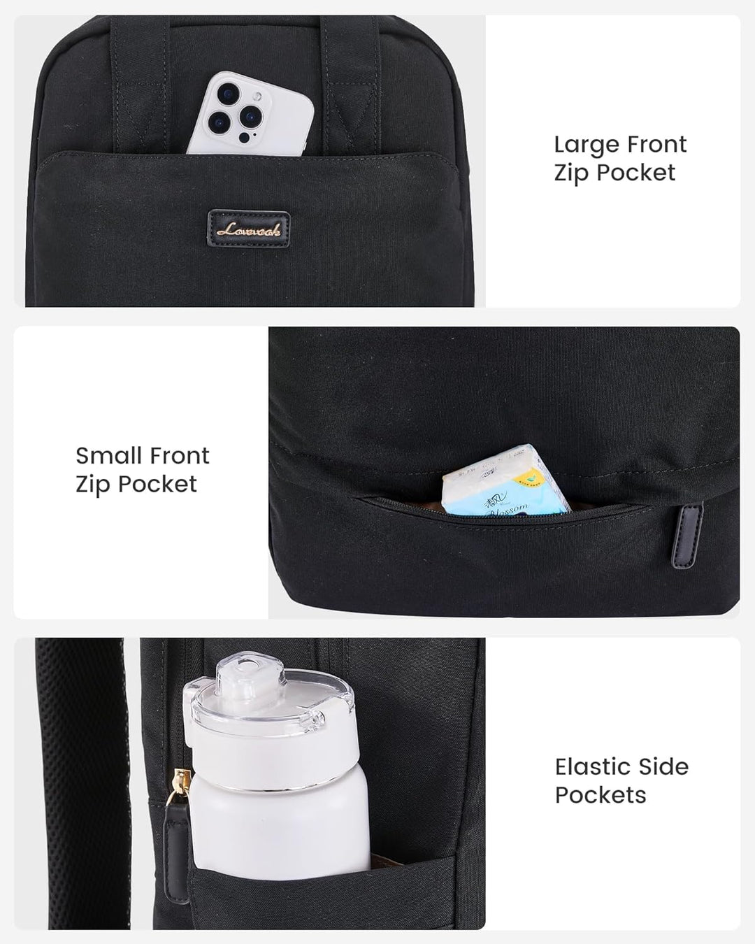 LOVEVOOK Laptop Rucksack Damen, 15,6 Zoll Schulrucksack Teenager mit Laptopfach, Schultasche Mädchen