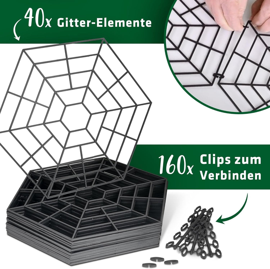 GARDIGO® Teichgitter 40er Set I Reiherschreck Gartenteich | Katzenabwehr Vogelabwehr I Schutz vor Fi