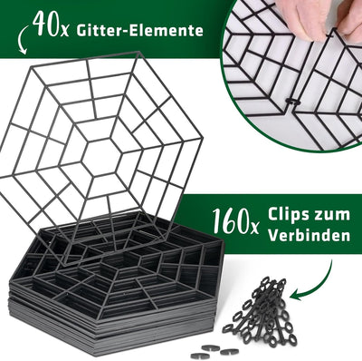 GARDIGO® Teichgitter 40er Set I Reiherschreck Gartenteich | Katzenabwehr Vogelabwehr I Schutz vor Fi
