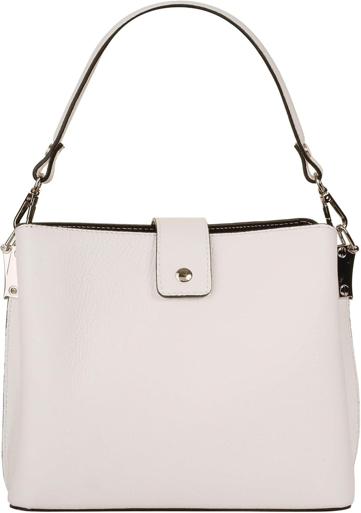 Handtasche Echt Leder Damen Made in Italy, Tragetasche, Umhängetasche, Abendtasche aus Leder 021791