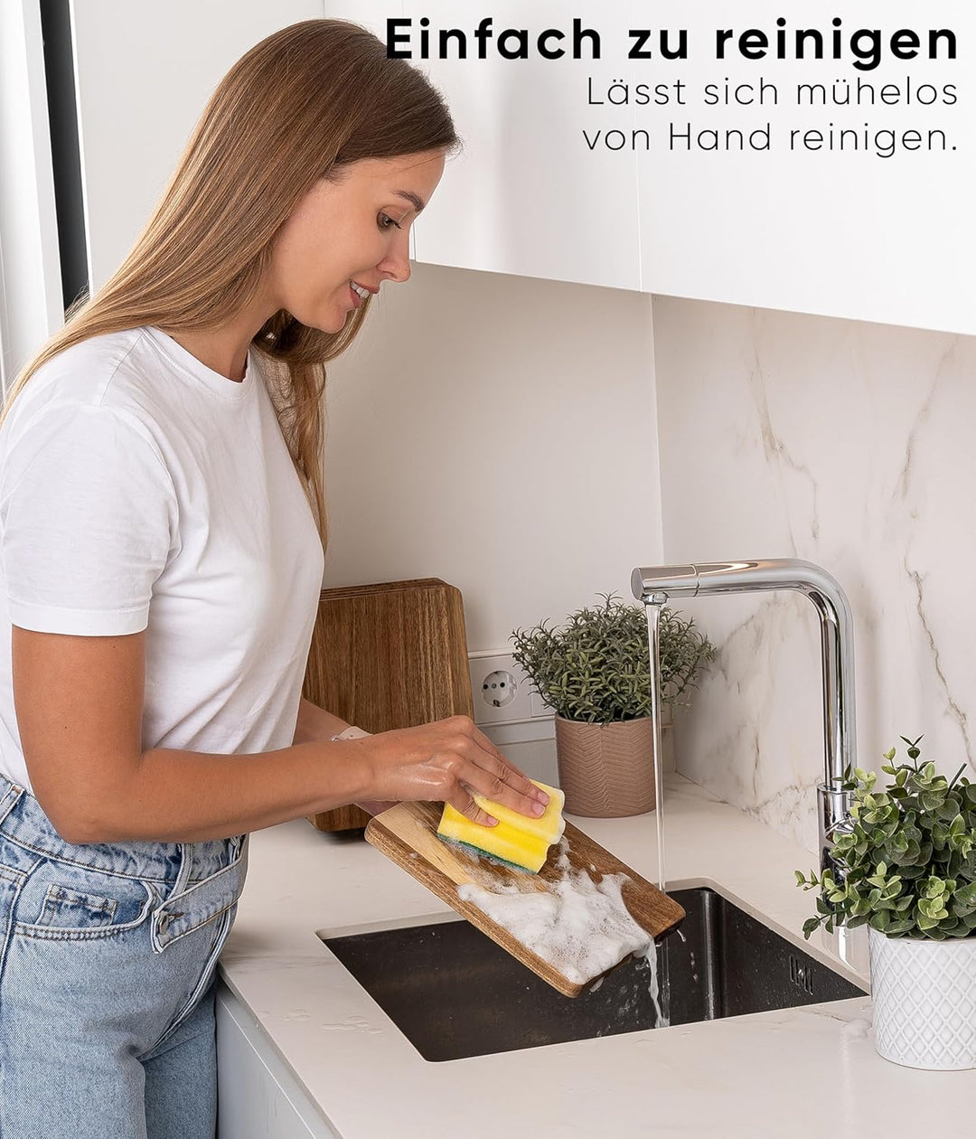 Deco haus Frühstücksbrettchen holz 6er set [1,5cm DICKE] - Schneidebrett holz Klein 23 x 17,5 cm - H