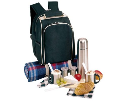 Picknickrucksack Rucksack Picknicktasche Tasche Freizeitrucksack gefüllt für 2 Personen Nr 09-2