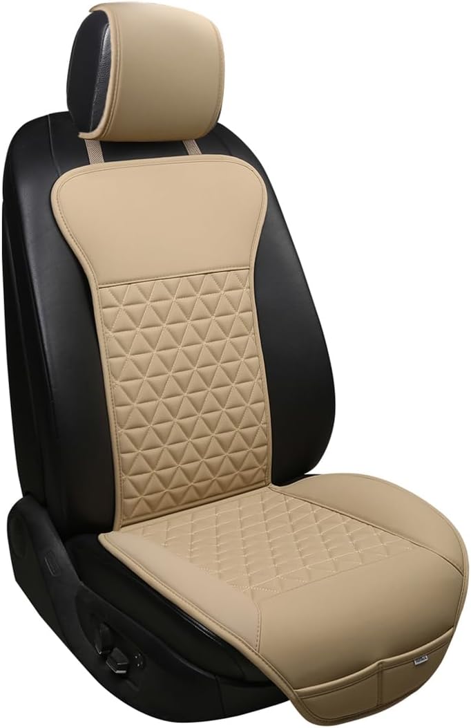 Black Panther 1 Stück Luxus PU-Leder Sitzbezug Auto Vordersitze, Kompatibel mit 95% Autos,Keine Sitz