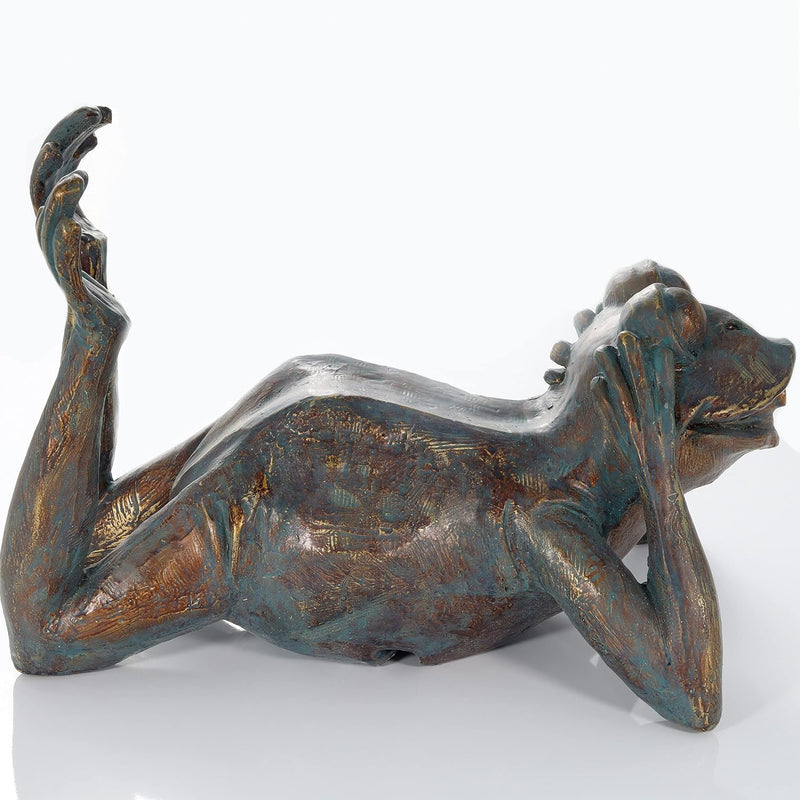 Wasserspeier Figur Frosch aus Kunststein - (L x B x H): ca. 340 x 210 x 235 mm - Schlauchanschluss 1