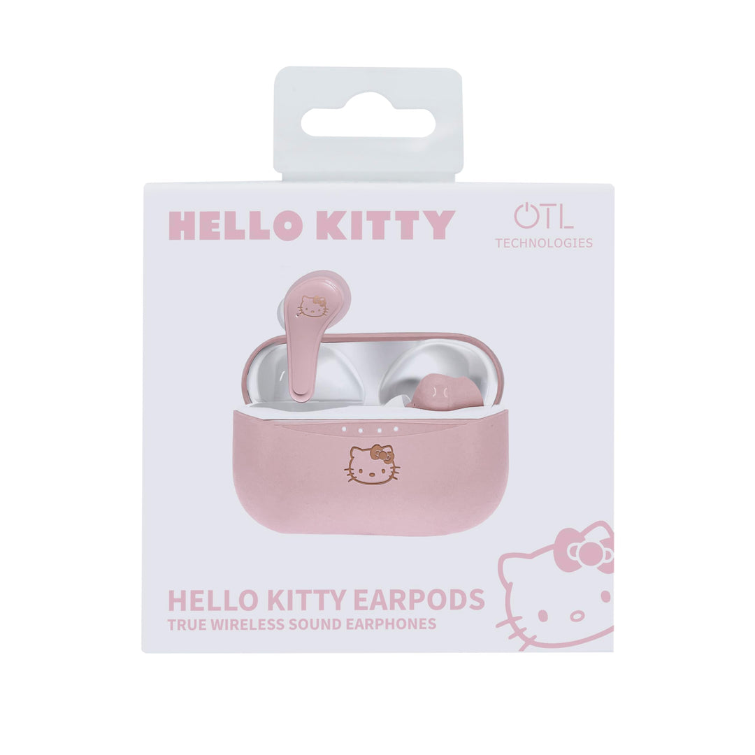 OTL Technologies Hello Kitty Wireless Bluetooth V5.0 Kopfhörer für Kinder, mit Ladegehäuse, Rosa Sin