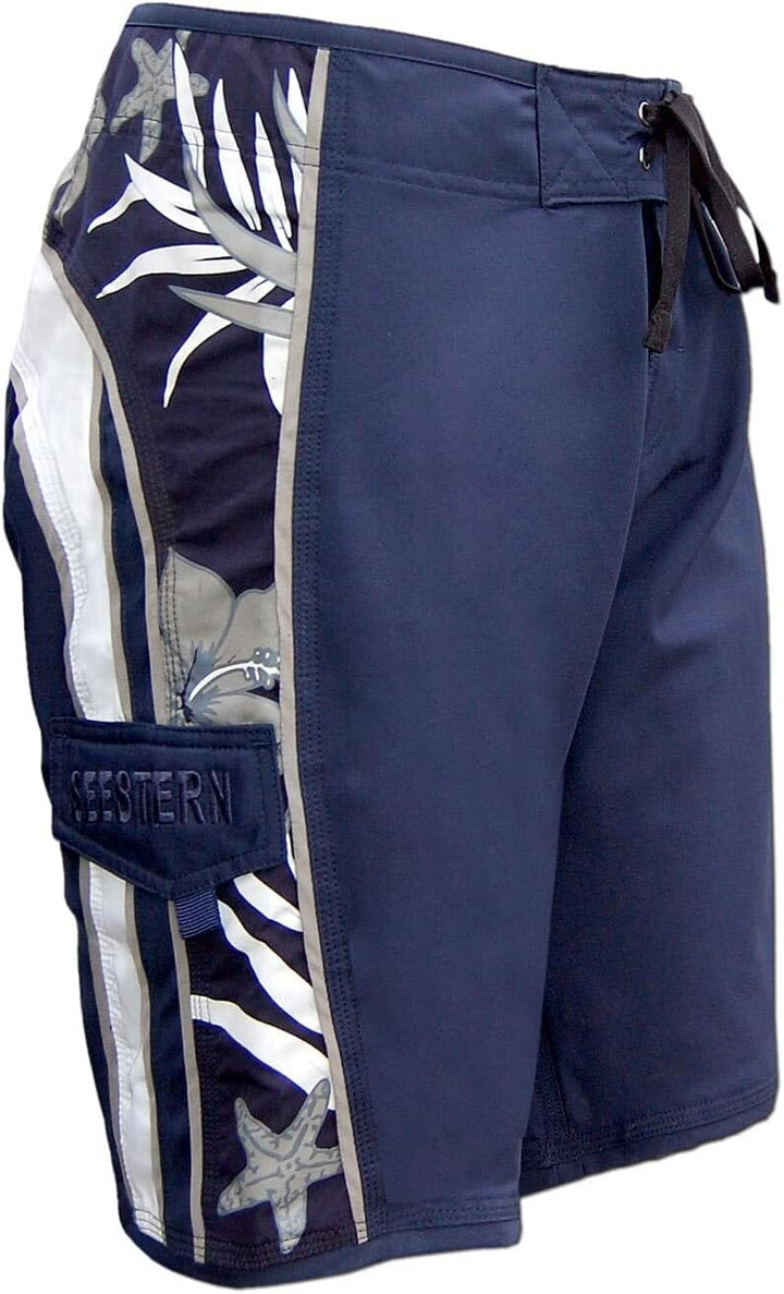 SEESTERN Herren Microstrech Boardshorts Surfshorts Boardshort Badehorts XS-3XL /2343 3XL Blau, 3XL B