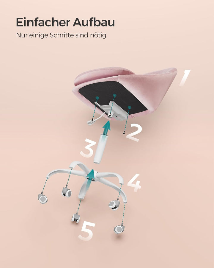 SONGMICS Homeoffice Stuhl, Drehstuhl aus Samt, Schreibtischstuhl, Schaumstoffpolsterung, höhenverste