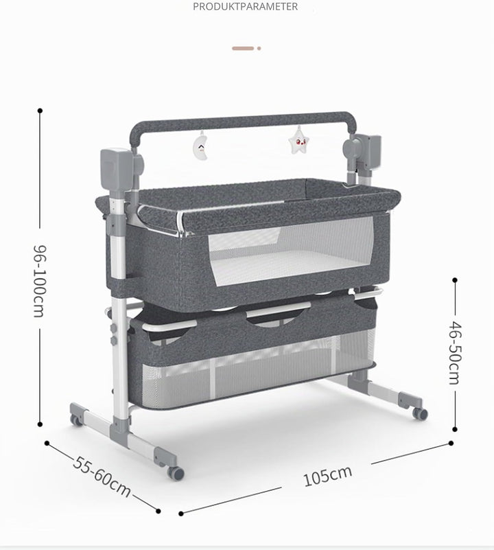 Beistellbett Baby, Convertible Grosser Raum Babybett für Co-Sleeping, Beistellbett Baby Boxspringbet