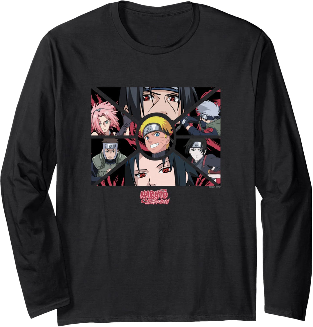 Naruto Shippuden Group Panels Langarmshirt