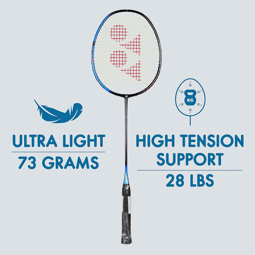 YONEX Smash Badmintonschläger (G4, 73 g, 12,7 kg Spannung) schwarzblau, schwarzblau