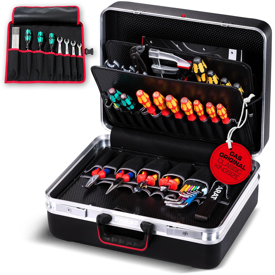 PARAT CLASSIC KingSize | Werkzeugkoffer leer für 50 Werkzeuge | inkl. BASIC Roll-Up Case 8 | Alumini