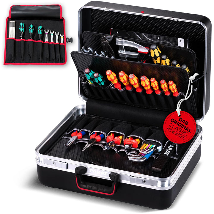 PARAT CLASSIC KingSize | Werkzeugkoffer leer für 50 Werkzeuge | inkl. BASIC Roll-Up Case 8 | Alumini