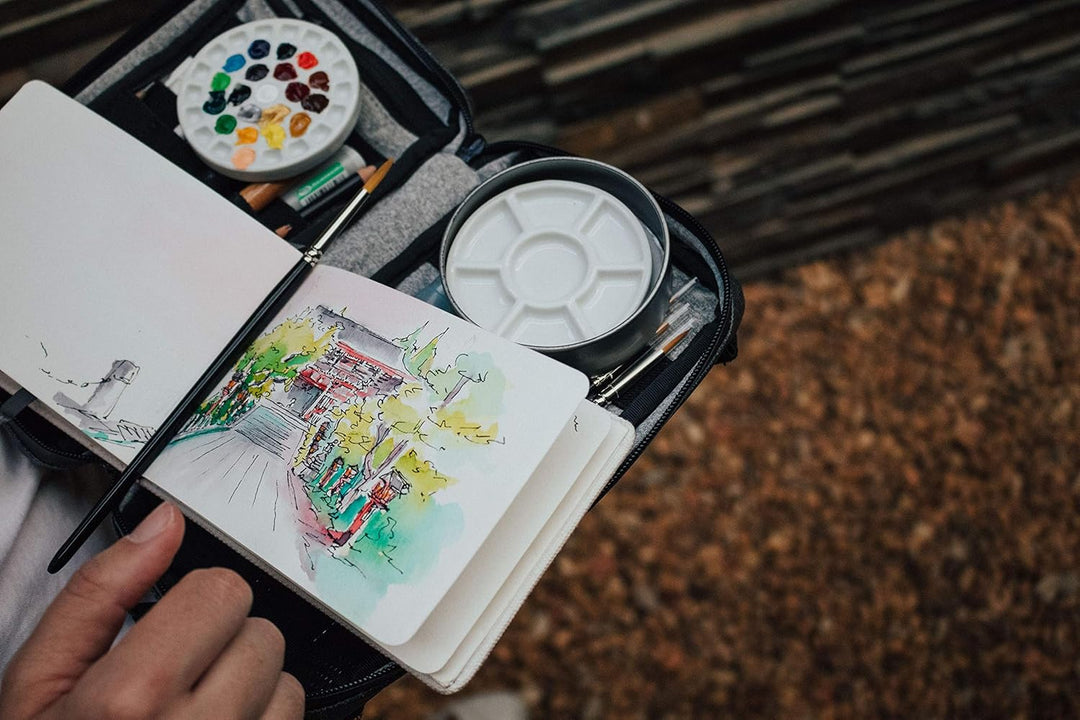 ETCHR Skizzenbuch zum Zeichnen und Malen, Aquarell, 1Stück - A6-100% Baumwolle Kaltpressen Texturier