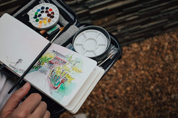 ETCHR Skizzenbuch zum Zeichnen und Malen, Aquarell, 1Stück - A6-100% Baumwolle Kaltpressen Texturier
