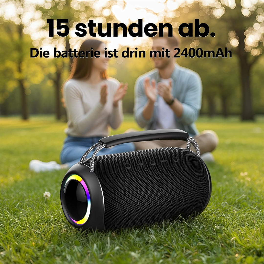Kabelloser Bluetooth-Lautsprecher mit LED-Lichtshow,tragbarer Outdoor-Lautsprecher,echter kabelloser