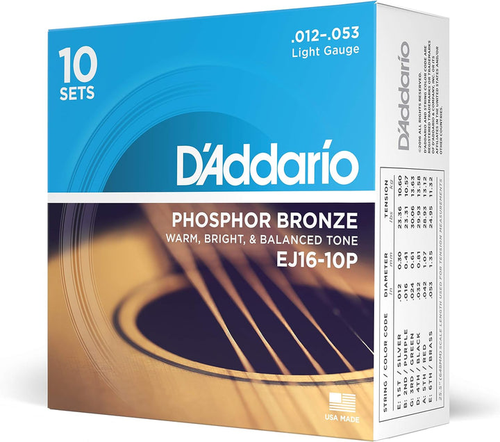 D'Addario Gitarrensaiten Westerngitarre | Gitarrensaiten Akustikgitarre | Acoustic Guitar Strings |