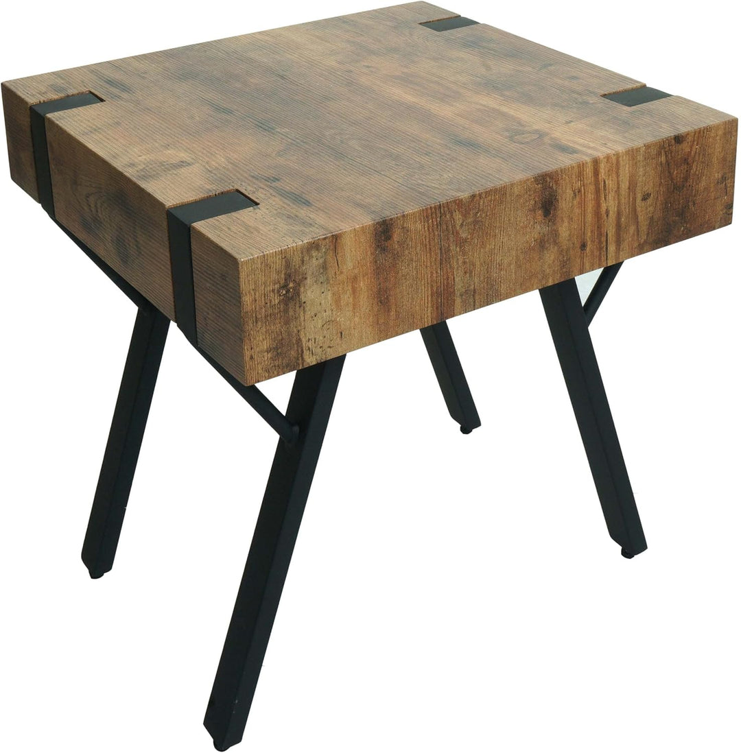 Beistelltisch HWC-L54, Kaffeetisch Nachttisch Loungetisch Couchtisch, Metall MDF 50x50x50cm - dunkle