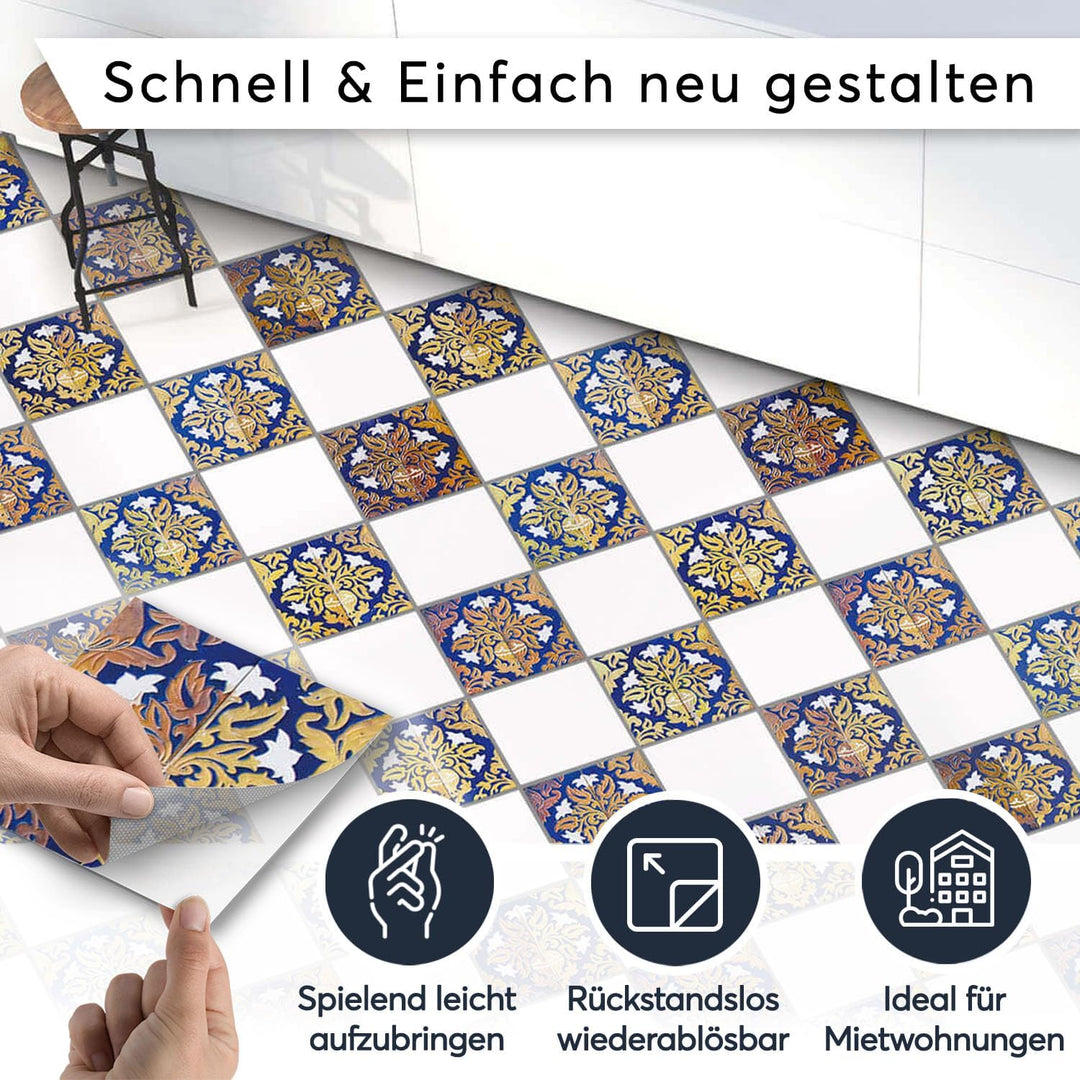 Selbstklebende - [ Bodenfliese - Fliesen für Boden ] - Aufkleber Folie Sticker für Boden-Fliesen - K
