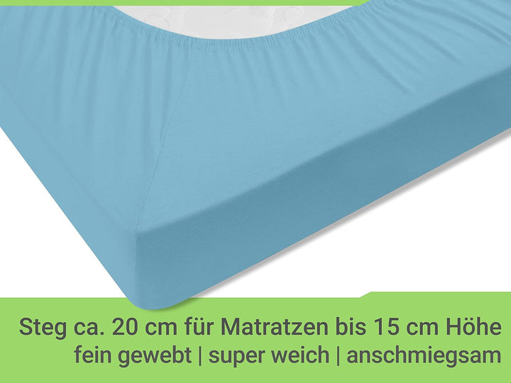 2er-Pack Spannbettlaken für Kinder- und Babybettmatratzen 1493.2123, 70 x 140 cm, bleu Bleu 70 x 140