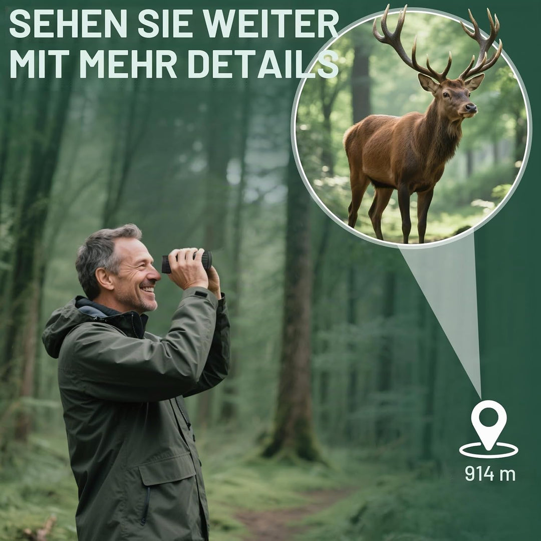 Aurosports 15X25 Kompaktes Fernglas für Erwachsene und Kinder - Fernglas Erwachsene High Definition,