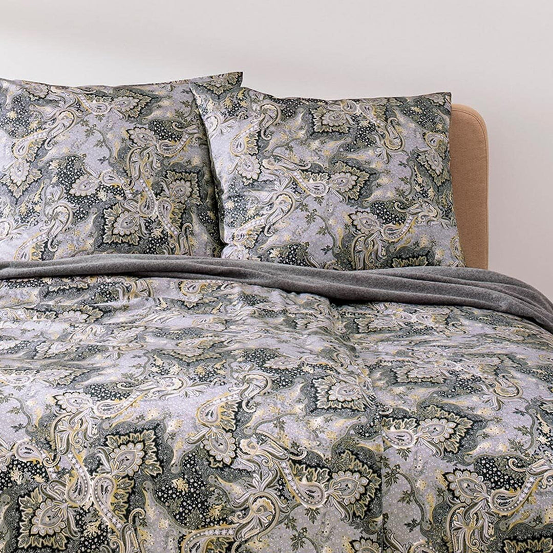 ESTELLA Mako-Satin Bettwäsche Tiberio Silber 1 Bettbezug 155 x 220 cm + 1 Kissenbezug 80 x 80 cm, 1