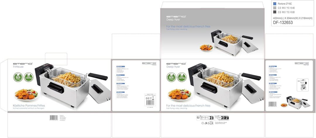EMERIO 3.0L Öl-Fritteuse mit Kaltzonen Technologie | kein bitterer Geschmack mehr | Kaltzonenfritteu