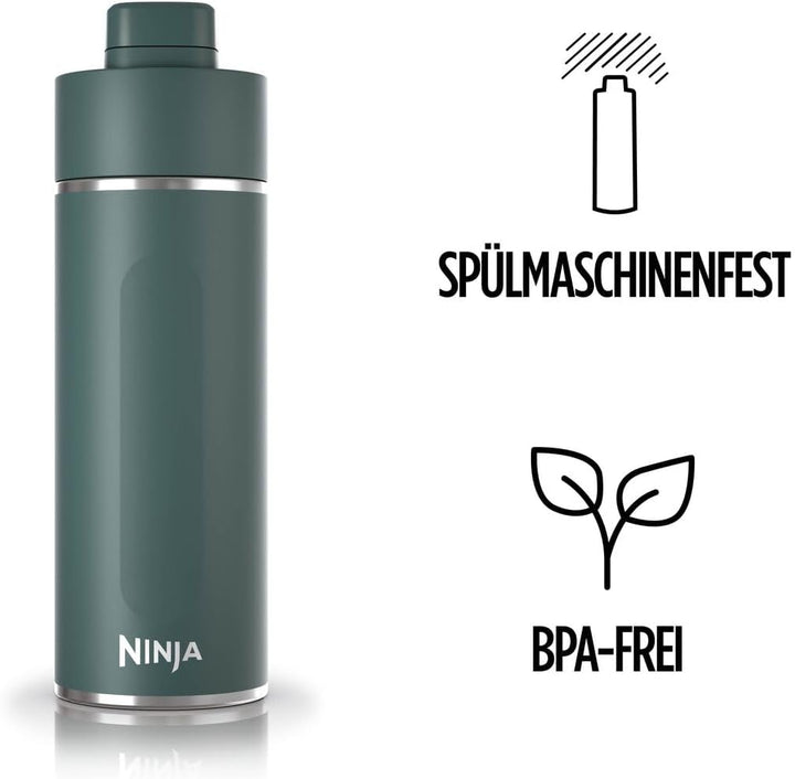 Ninja Thirsti Wasserflasche, Thermobecher to go, 700ml, auslaufsicherer Deckel, für kohlensäurehalti