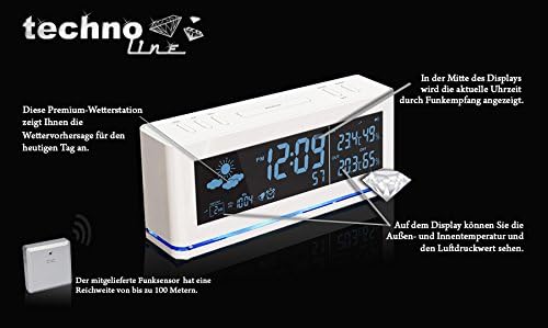 Technoline Funkwecker WS 6850 mit Vorhersage von Wettersituationen und Temperaturen sowie Luftdrucka