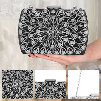 CORIOS Clutch Damen Strass Abendtasche Glitter Handtasche Luxus Portemonnaie Tasche Elegant Schulter