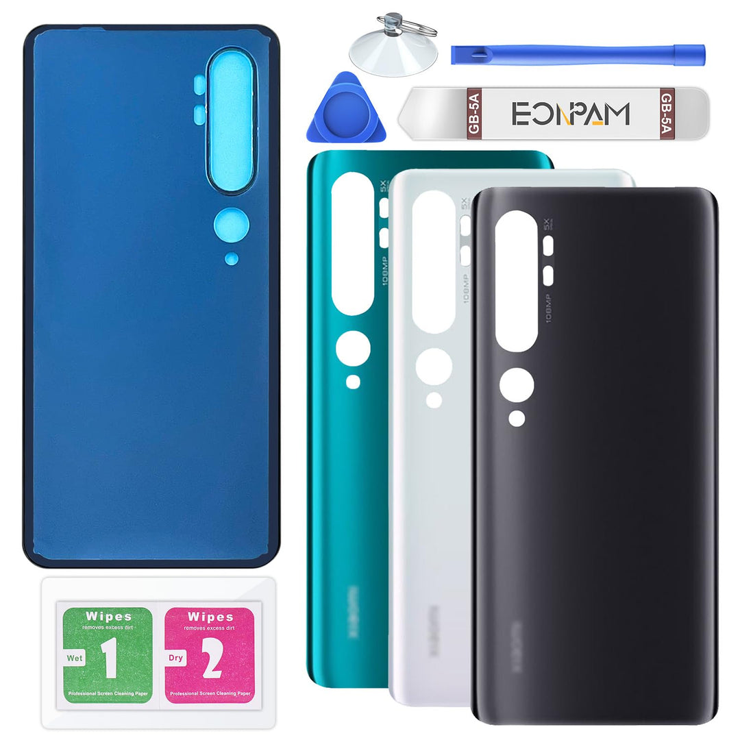 Eonpam Akkudeckel für Xiaomi Mi Note 10 / Note 10 Pro Rückseite Glas Original Backcover Back Glas Er