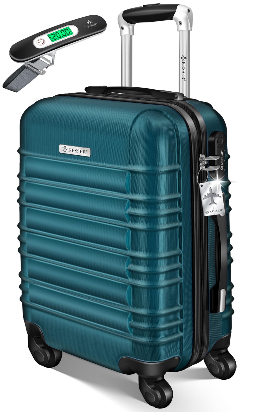 KESSER® Handgepäck Reisekoffer 55L Hartschalen-Koffer Inkl. Kofferwaage + Gepäckanhänger | Trolley G