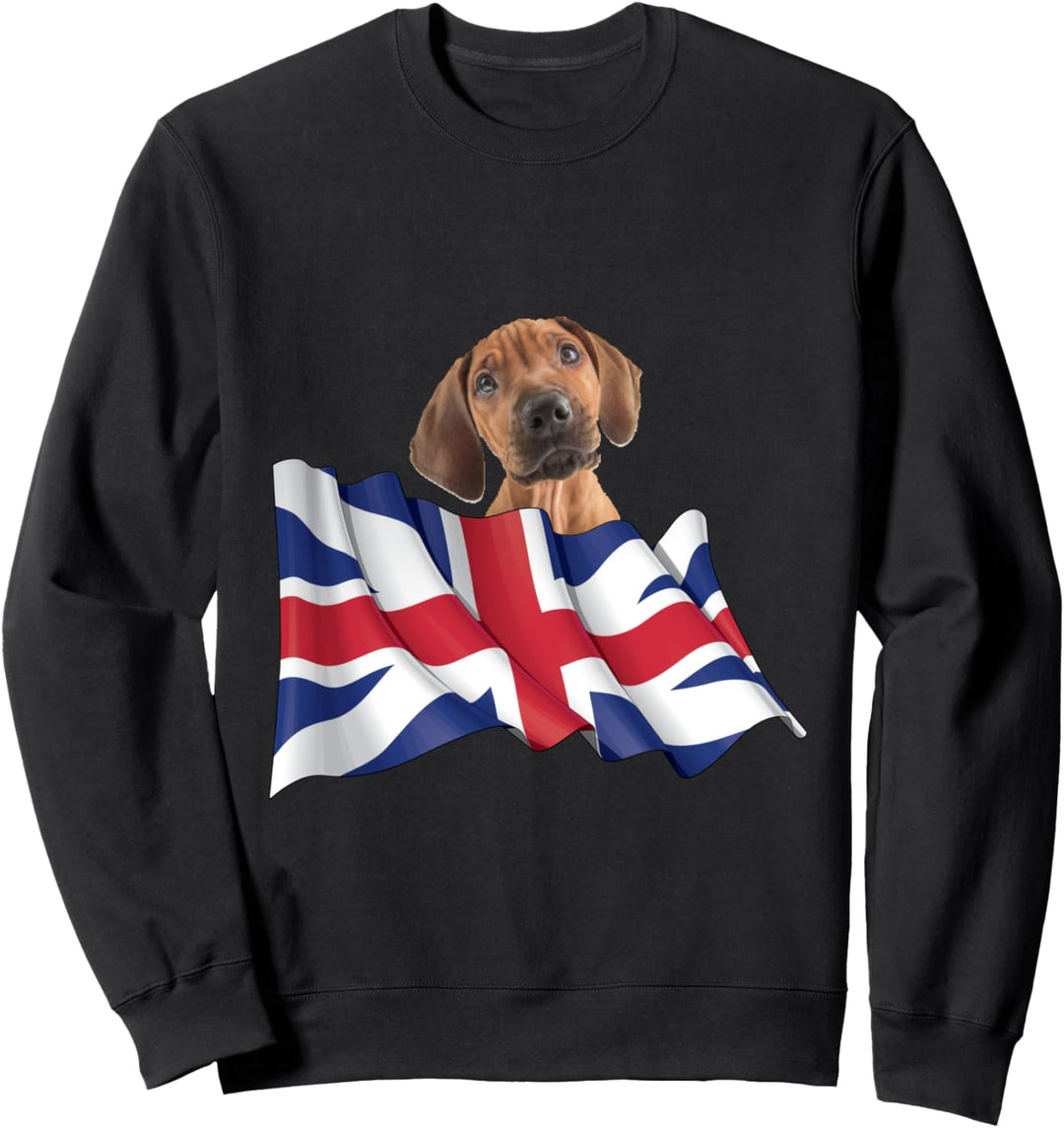 Union Jack Flag Dog Rhodesian Ridgeback Sweatshirt