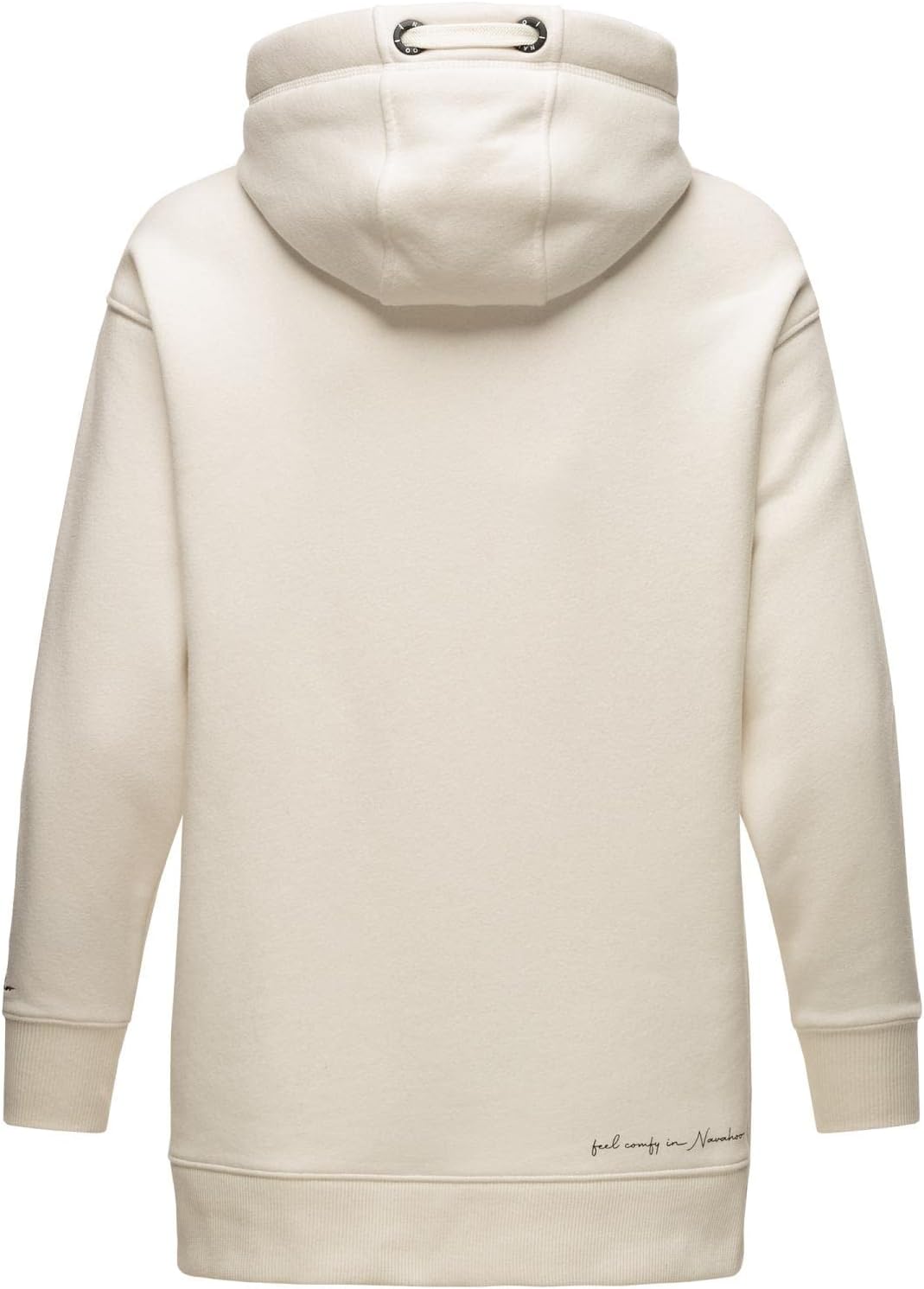 Navahoo Damen Sweatshirt Kapuzenpullover Oversize Long Hoodie Silberengelchen S-XXL S Offwhite, S Of