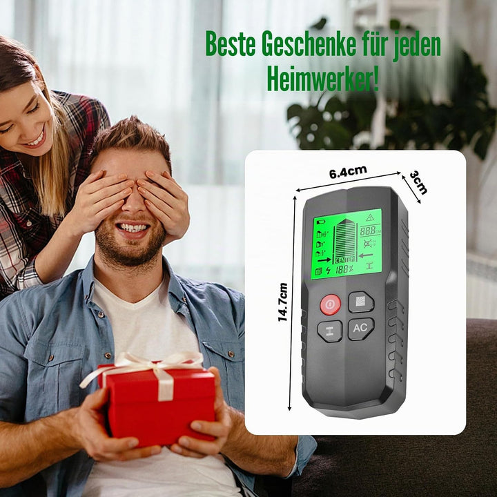Leitungssuchgerät 5 in 1 Ortungsgerät mit Smart Chip &amp; HD-LCD, Kabelfinder Leitungsfinder für Stroml