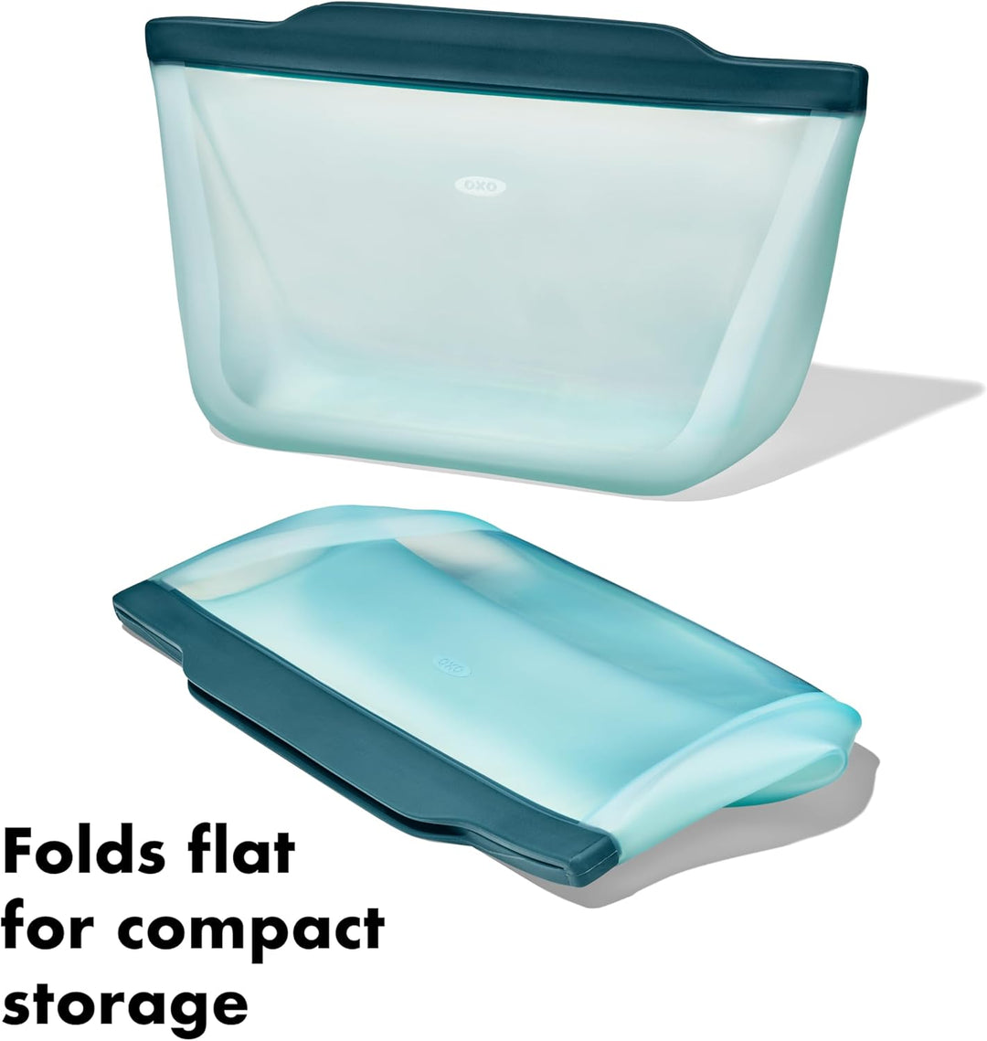 OXO Good Grips wiederverwendbarer Silikon-Beutel – Stand-Up Halbe Gallone (1,9 l) - Lagoon Lagoon St
