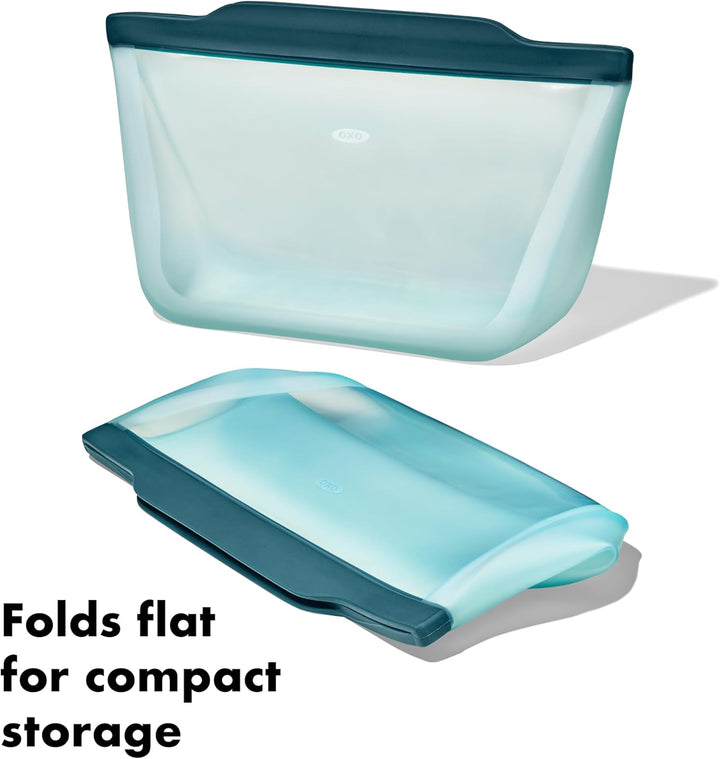 OXO Good Grips wiederverwendbarer Silikon-Beutel – Stand-Up Halbe Gallone (1,9 l) - Lagoon Lagoon St