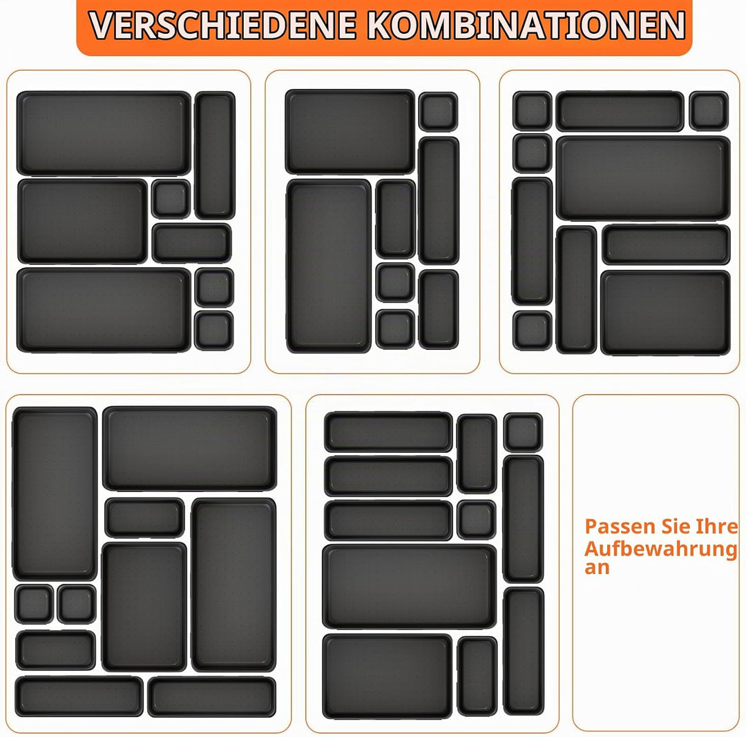 46 Stück Werkzeugkoffer Organizer, Gross 30 cm mit 5 Grössen, Werkzeugaufbewahrung Schubladen Ordnun