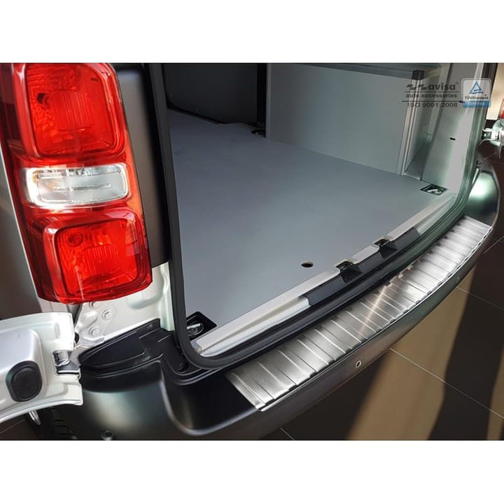Avisa Edelstahl Heckstossstangenschutz kompatibel mit Citroën Jumpy & Peugeot Expert 2016- 'Ribs' (u