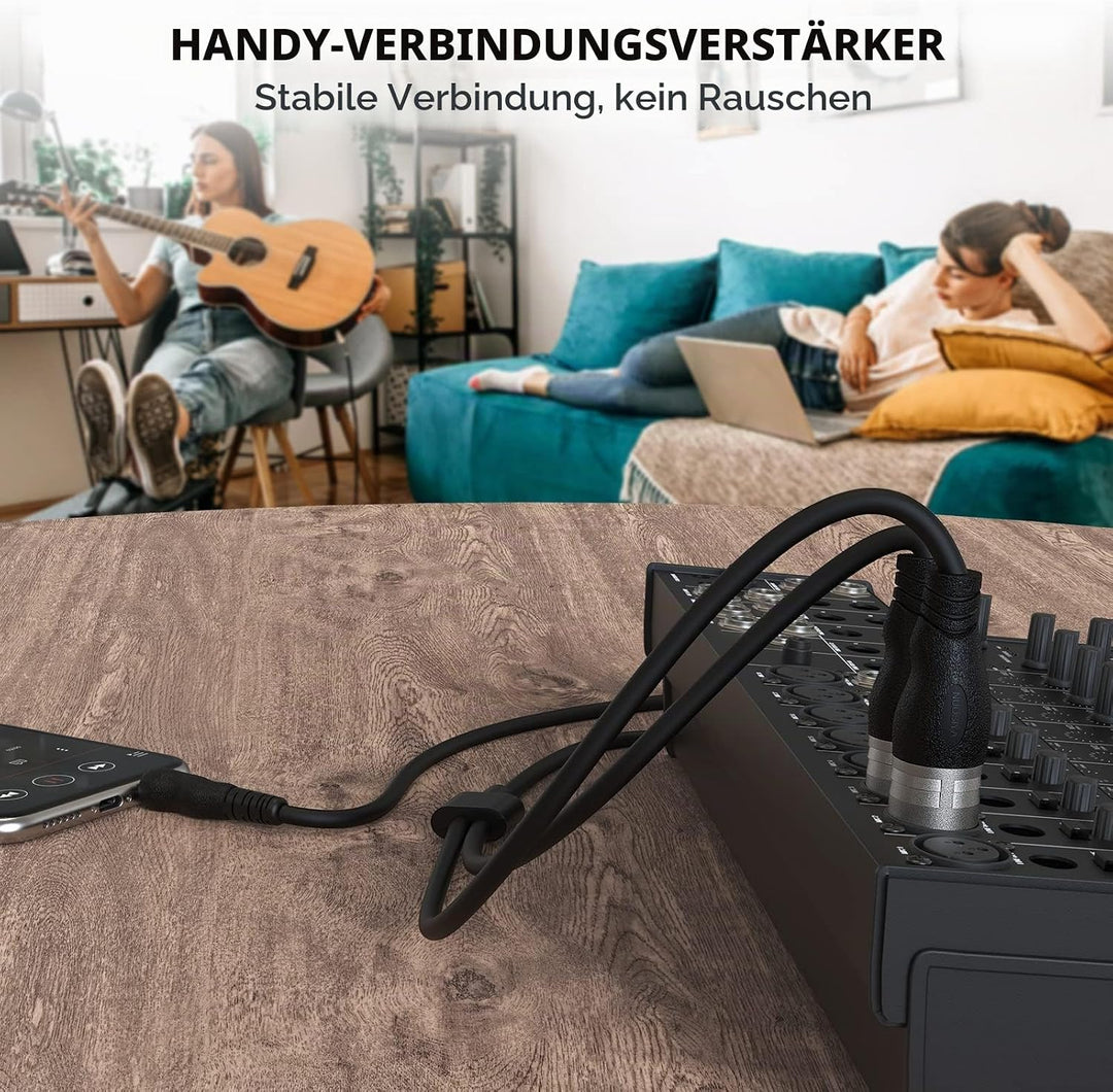 3,5-mm-TRS auf 2 XLR-Stecker, Splitterkabel, 3,5 mm auf Dual XLR-Stecker, Y-Patchkabel für Laptop, K