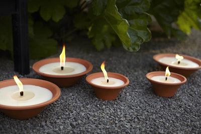 Flammschalen für draussen 4 Stück - Outdoor-Kerzen Terracotta - Perfekt für deinen Garten - Feuersch