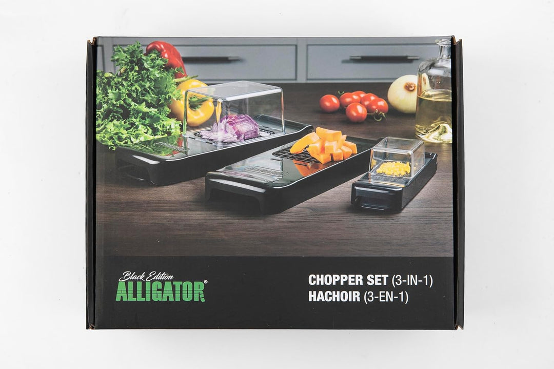 ALLIGATOR 3002 – Multifunktions-Zerkleinerer 3-in-1 – Gemüseschneider – Zwiebelschneider – Pommessch