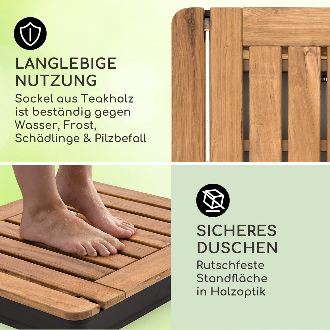 blumfeldt Mobile Gartendusche, Aussendusche für den Garten, Bodendusche mit 4m Wasserstrahlhöhe, Bod